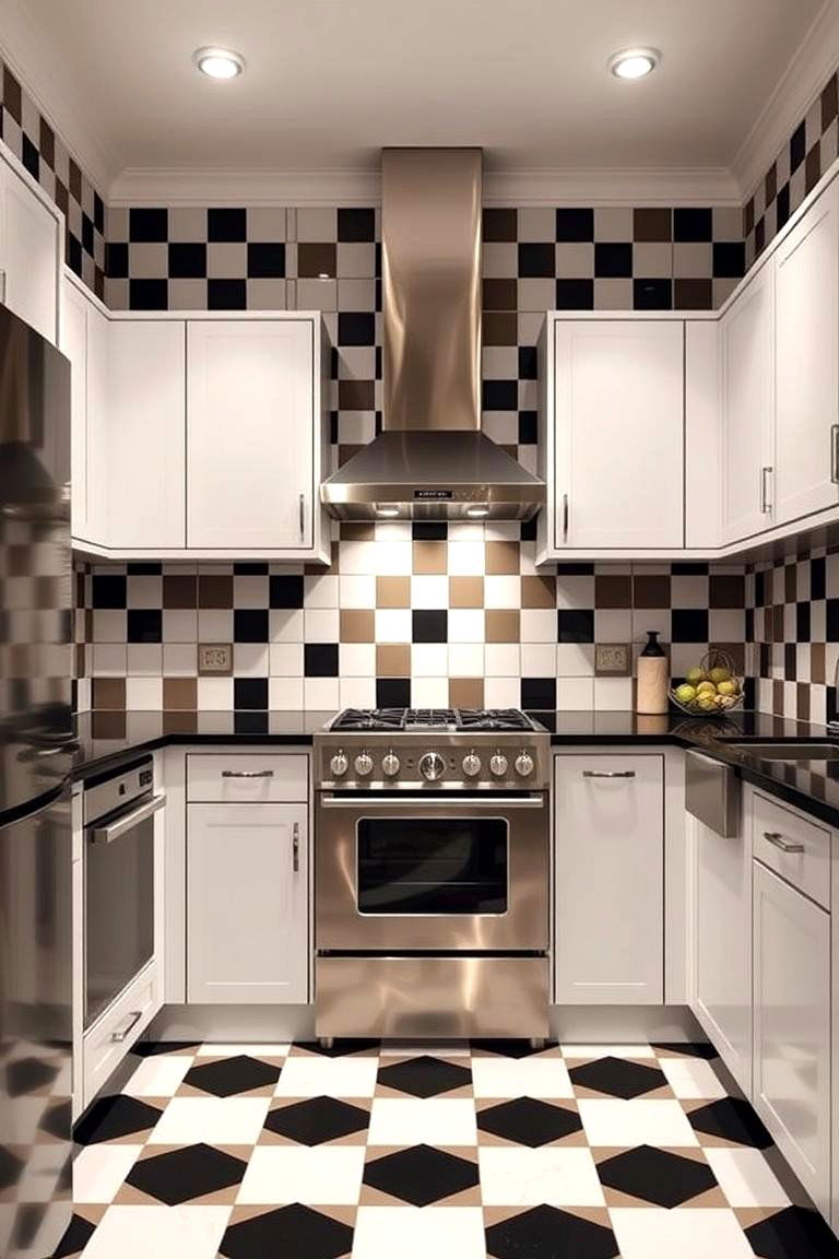High Contrast Black and White for a Classic Combo - 24 Kitchen Backsplash Ideas