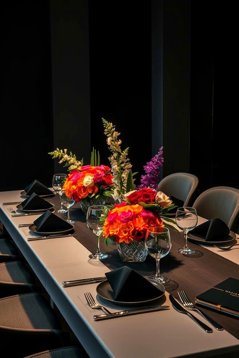 High Contrast Bold Table Setting - 24 Table Setting Ideas