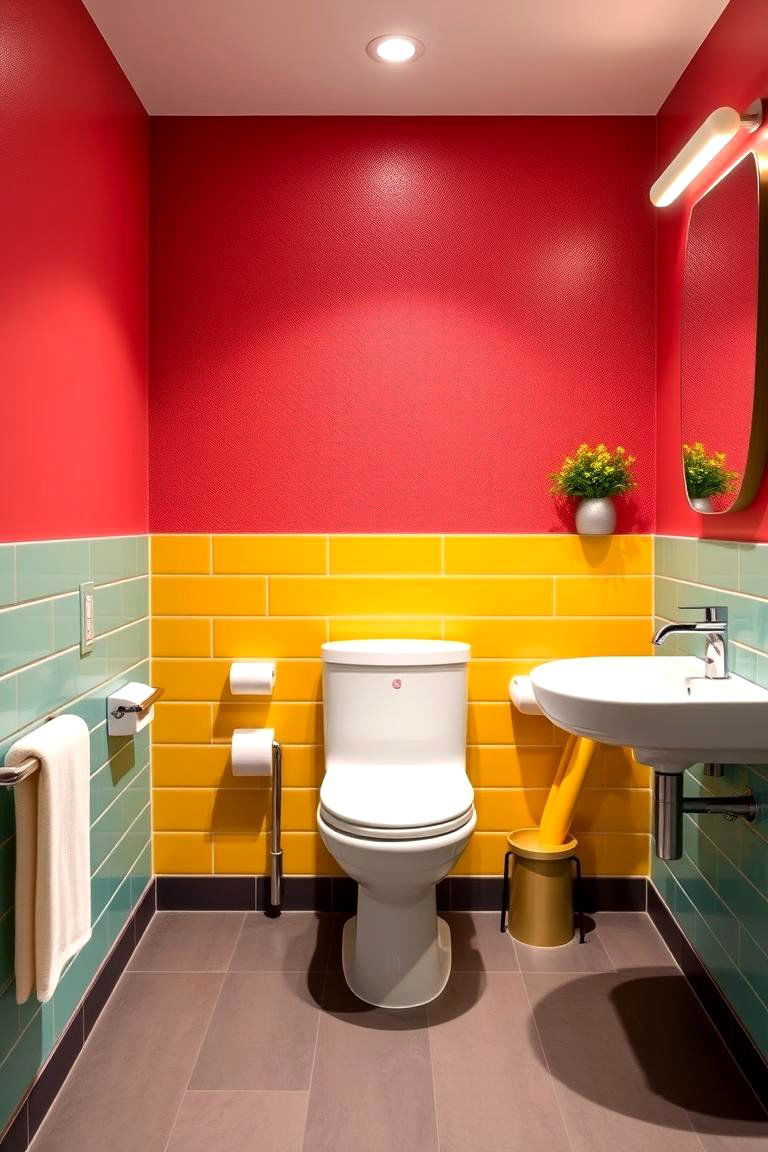 High Contrast Color Schemes for Visual Safety - 24 Handicap Bathroom Ideas