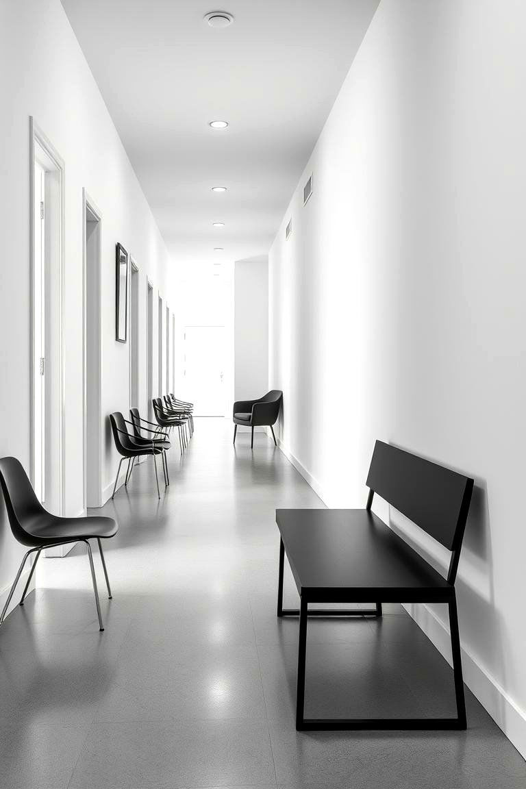 High Contrast Furniture Pieces - 24 Black and White Hallway Ideas