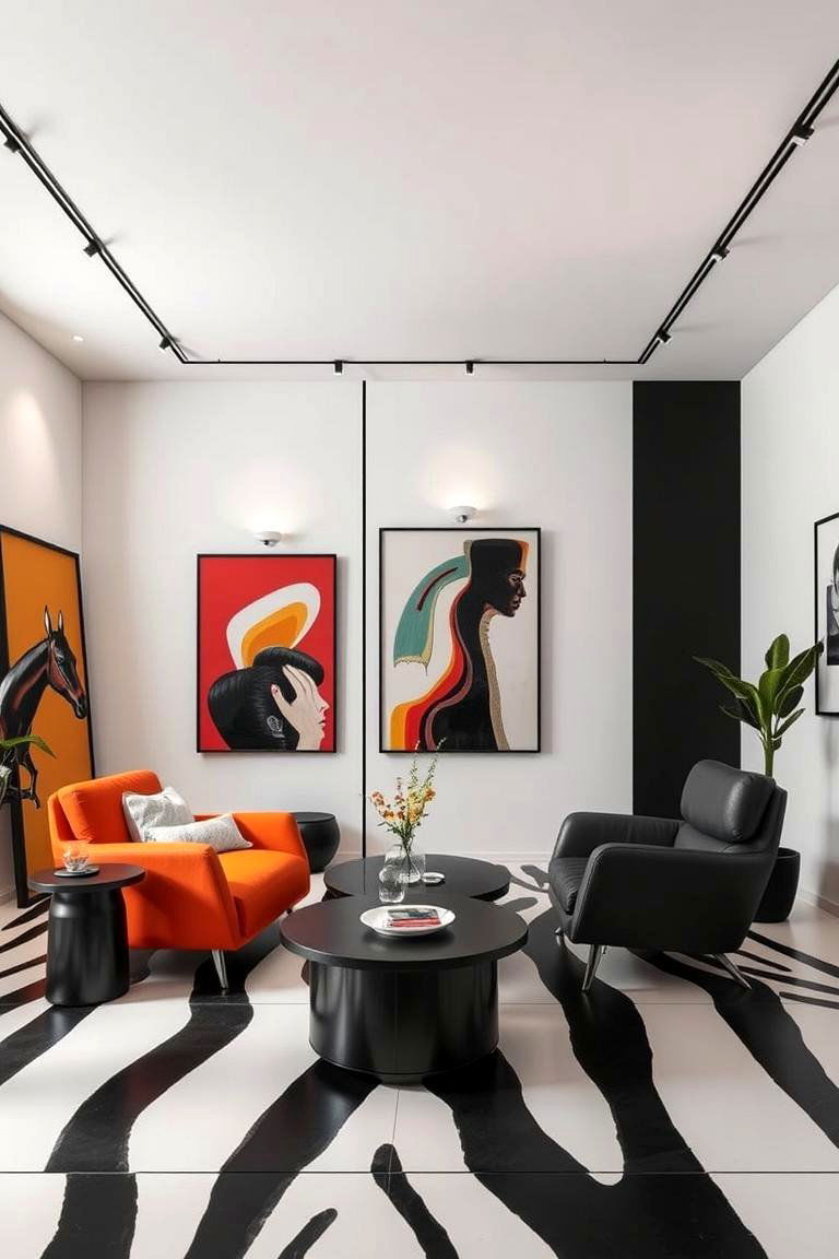 High Contrast Graphic Indie Room - 24 Indie Room Ideas