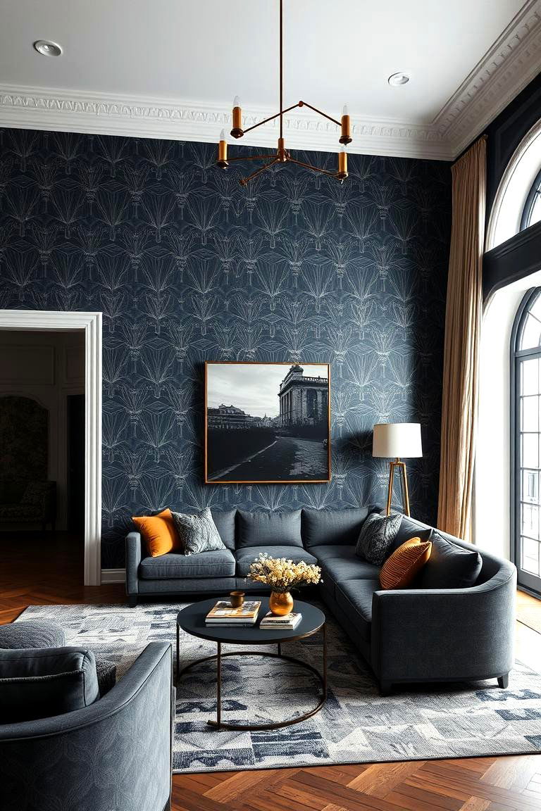 High Contrast Patterns - 24 Living Room Wallpaper Ideas