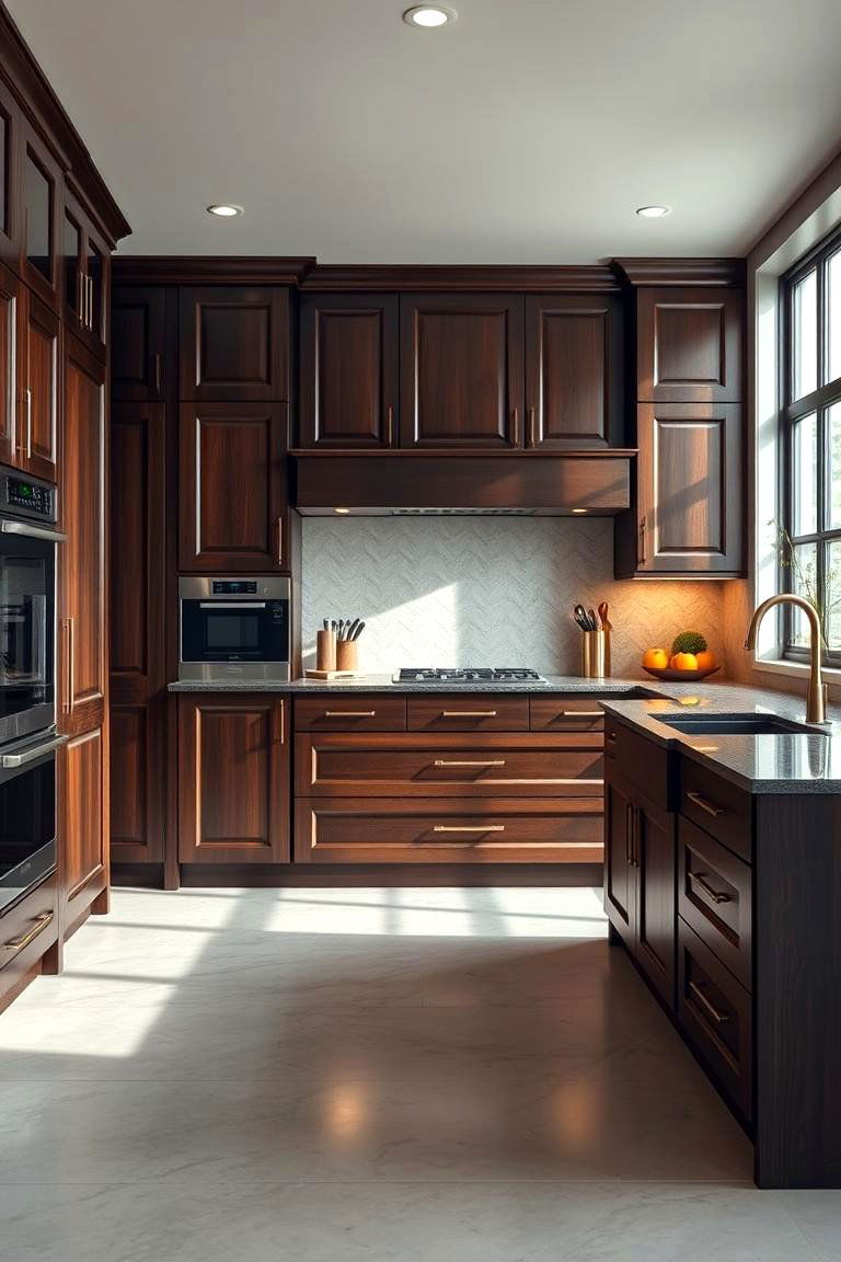 High End Appeal that Elevates Your Kitchen - 24 Dark Wood Kitchen Cabinets
