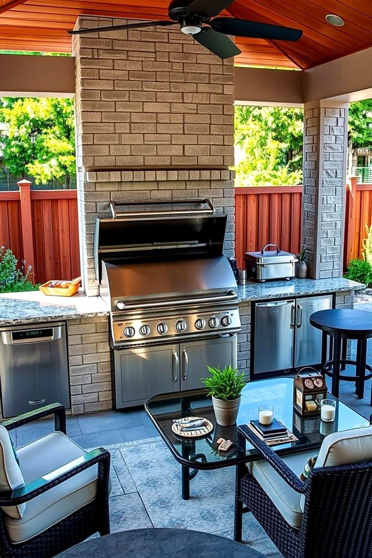 High End BBQ with Outdoor Seating - 24 Luxury Outdoor Kitchen Ideas