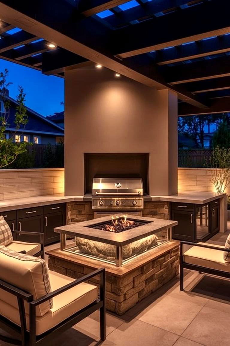 High End Barbecue Pit Area - 24 Black Man Cave Ideas