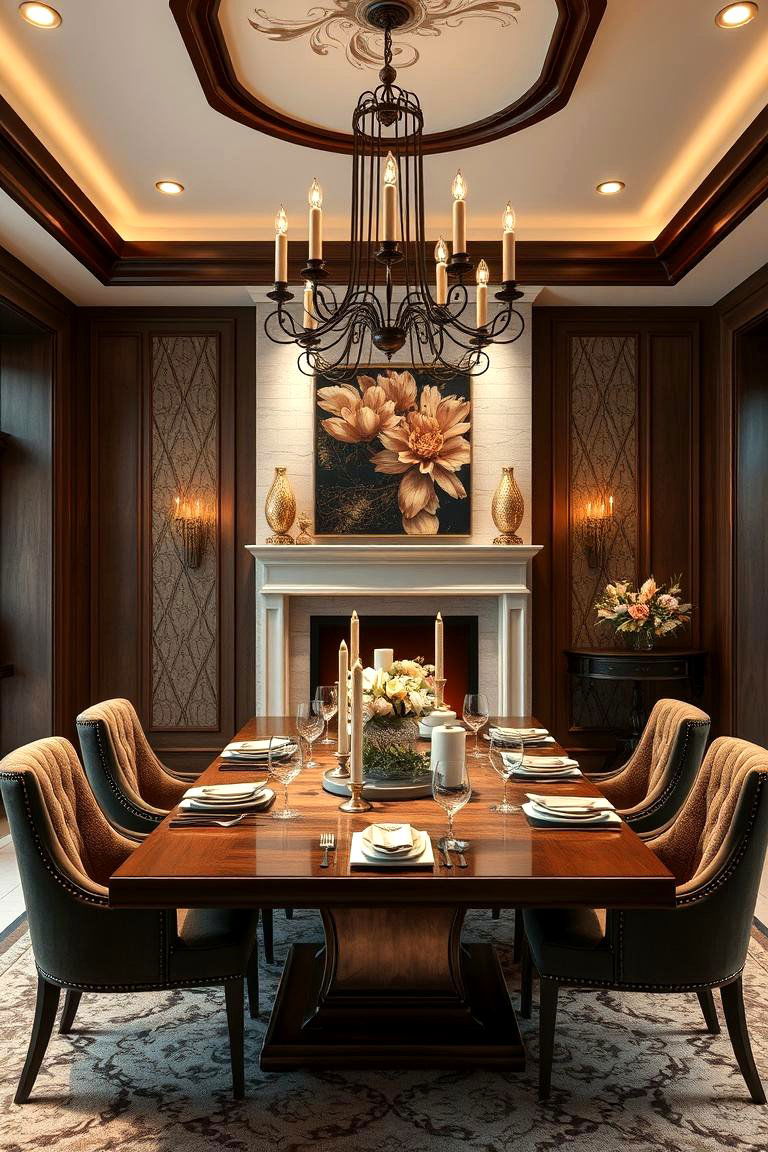 High End Finishes with Fireplace Feature - 24 Dining Room With Fireplace