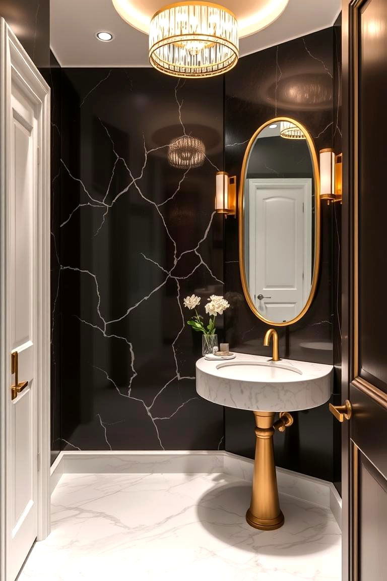 High End Fixtures - 24 Powder Room Ideas