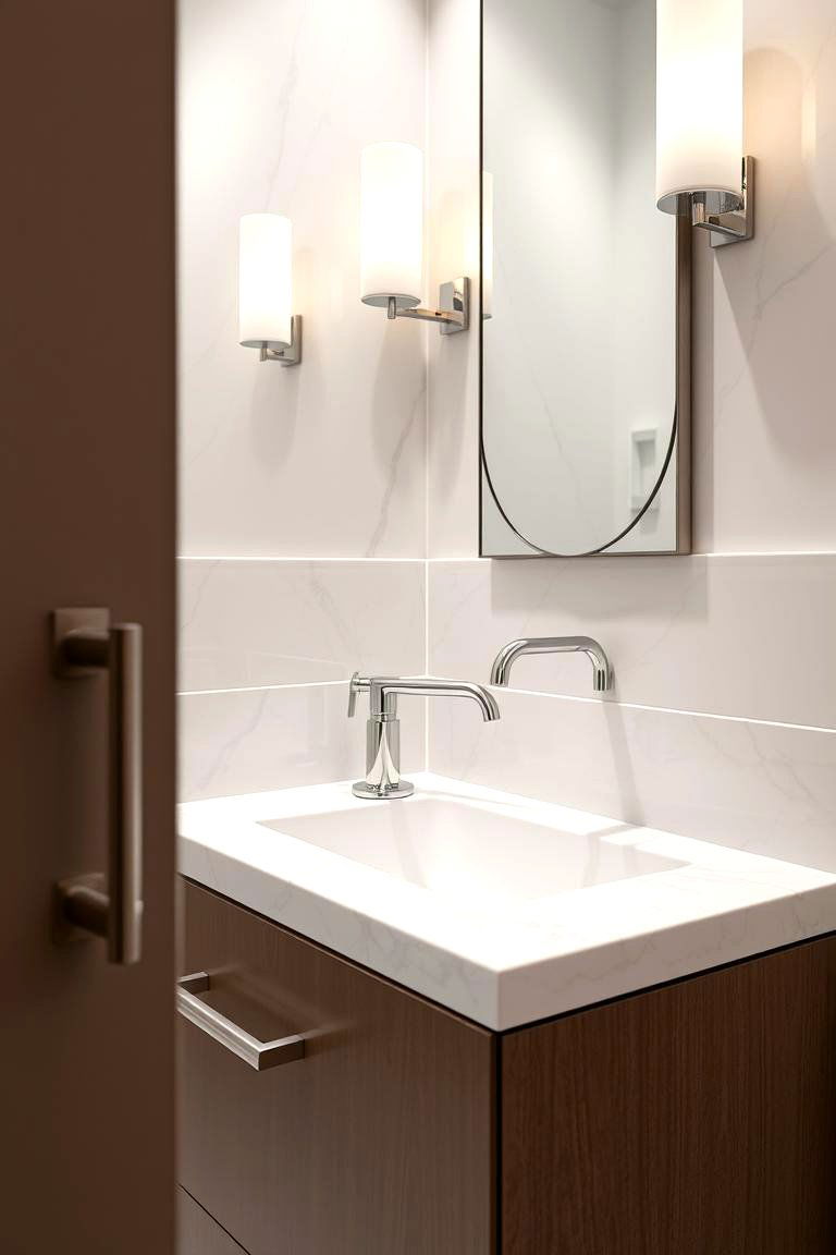 High End Hardware Accents - 24 Large Bathroom Ideas