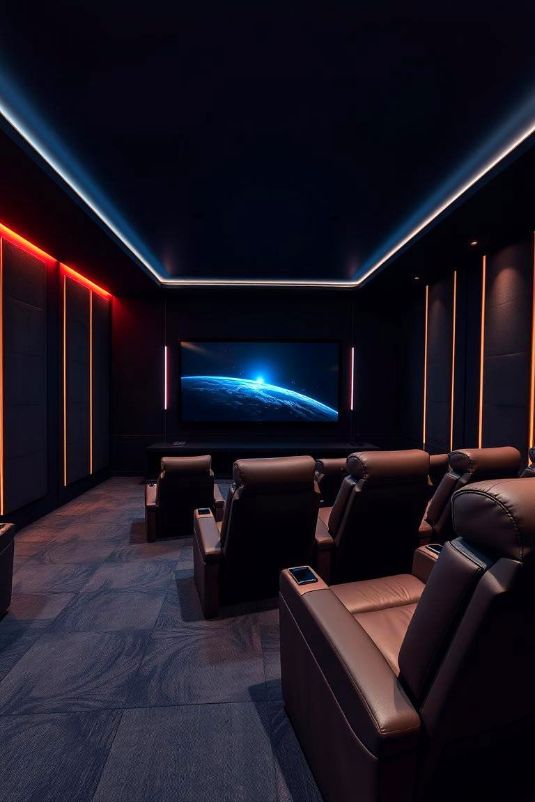High End Home Theater Lounge - 24 Luxury Man Cave Ideas