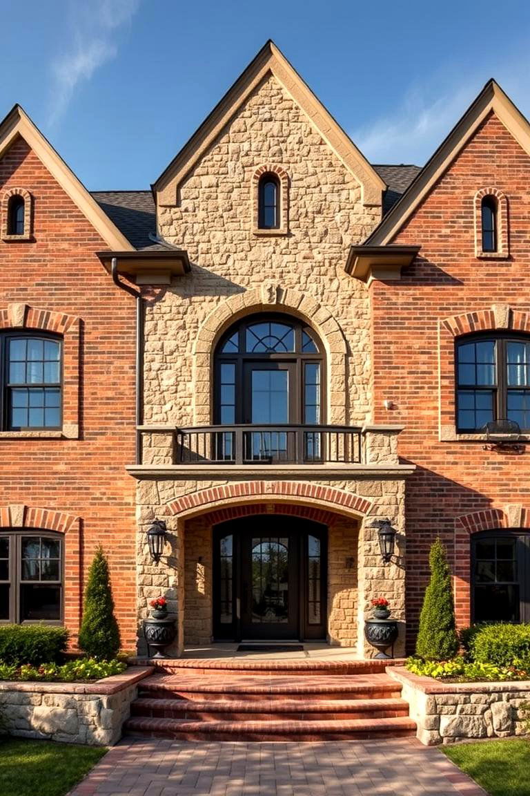 High End Luxury Statement - 24 Brick Houses With Stone Accents
