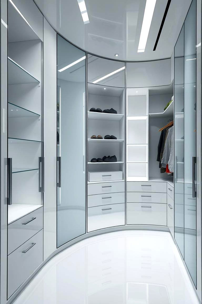 High Glazed Modern Built in Wardrobe - 24 Built-in Wardrobes Ideas