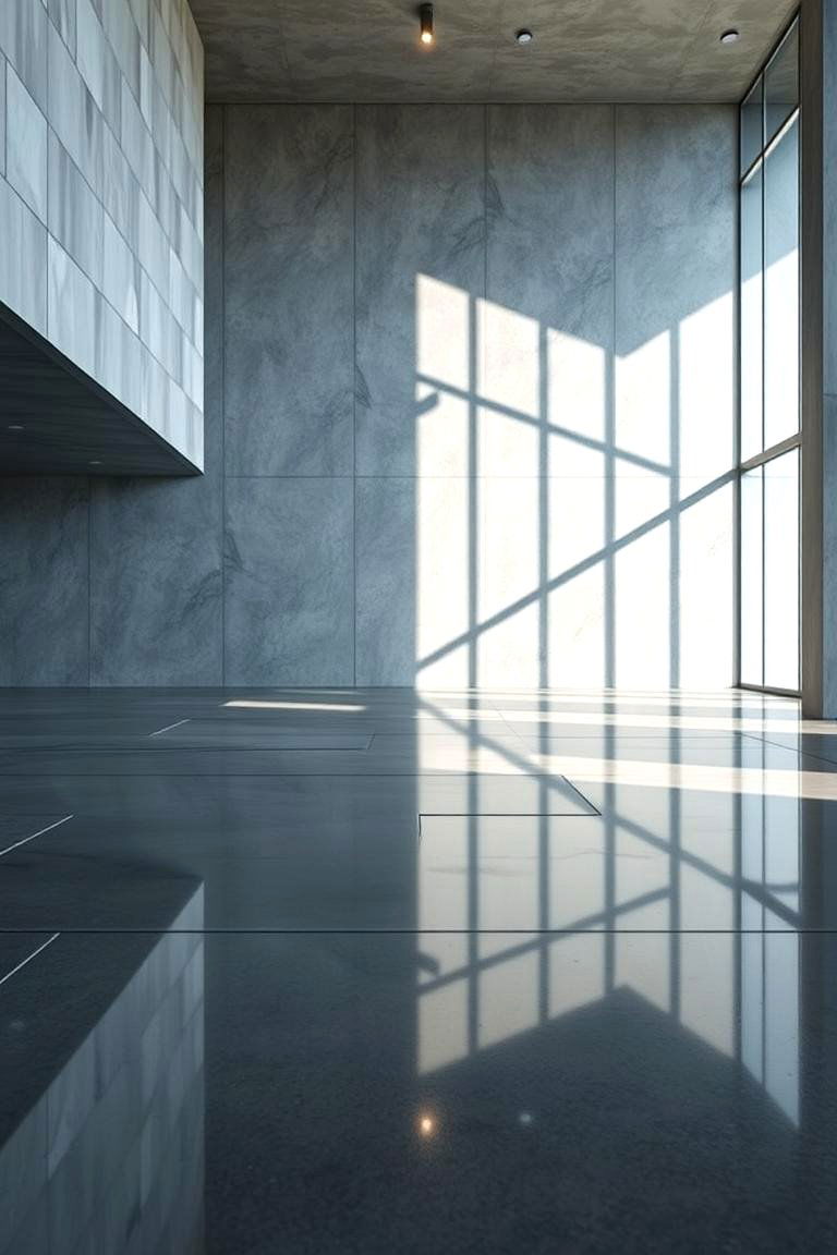 High Gloss Concrete Appeal - 24 Concrete Floor Ideas
