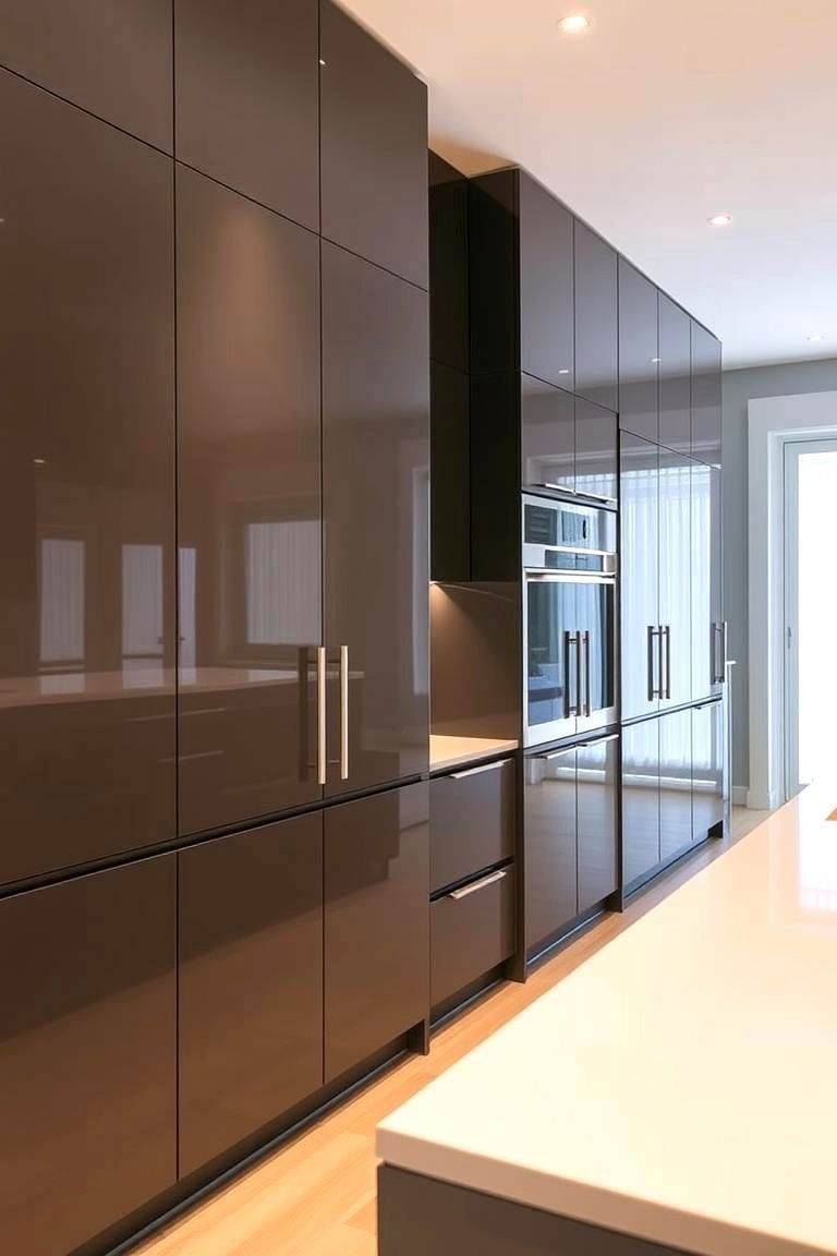 High Gloss Finish Cabinets - 24 Floor to Ceiling Cabinets Ideas
