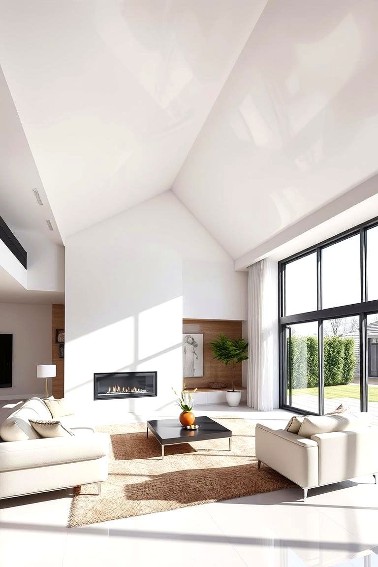 High Gloss Finish Vault - 24 Living Room Vaulted Ceiling Ideas