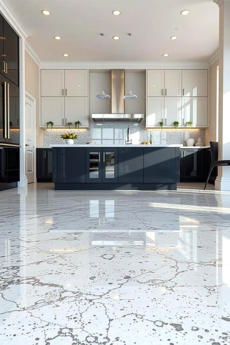 High Gloss Finishes - 24 Terrazzo Kitchen Floor Ideas