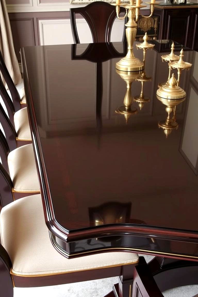 High Gloss Wooden Surfaces - 24 Art Deco Dining Room Ideas