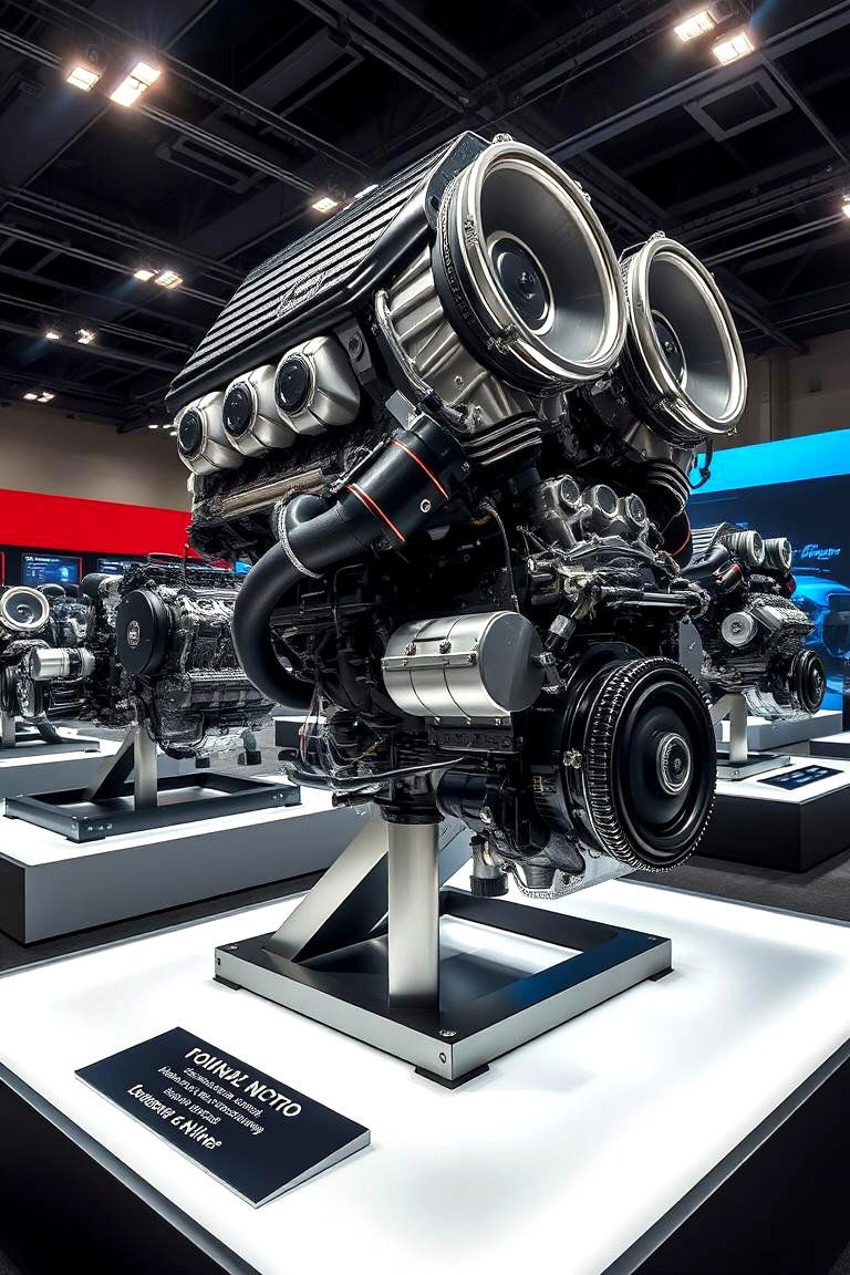 High Performance Engine Display - 24 Motorcycle Garage Ideas