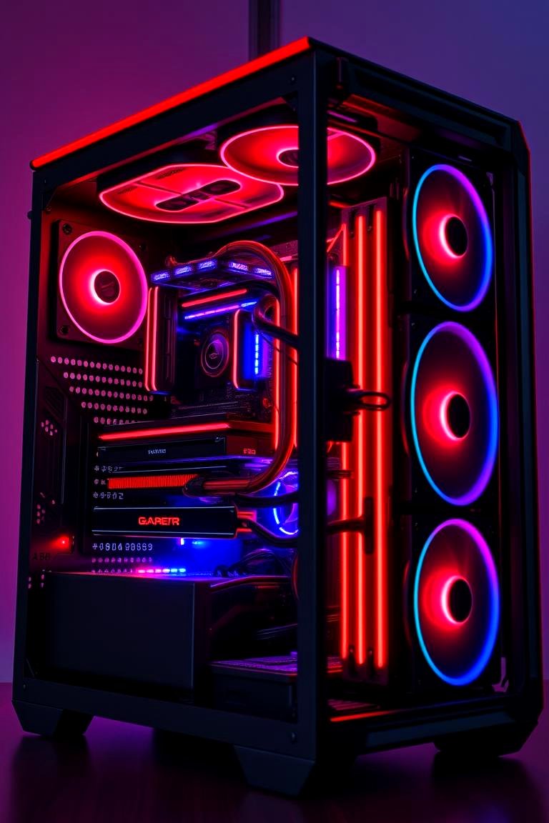 High Performance PC Gaming Rig - 24 Red and Black Gaming Setup Ideas