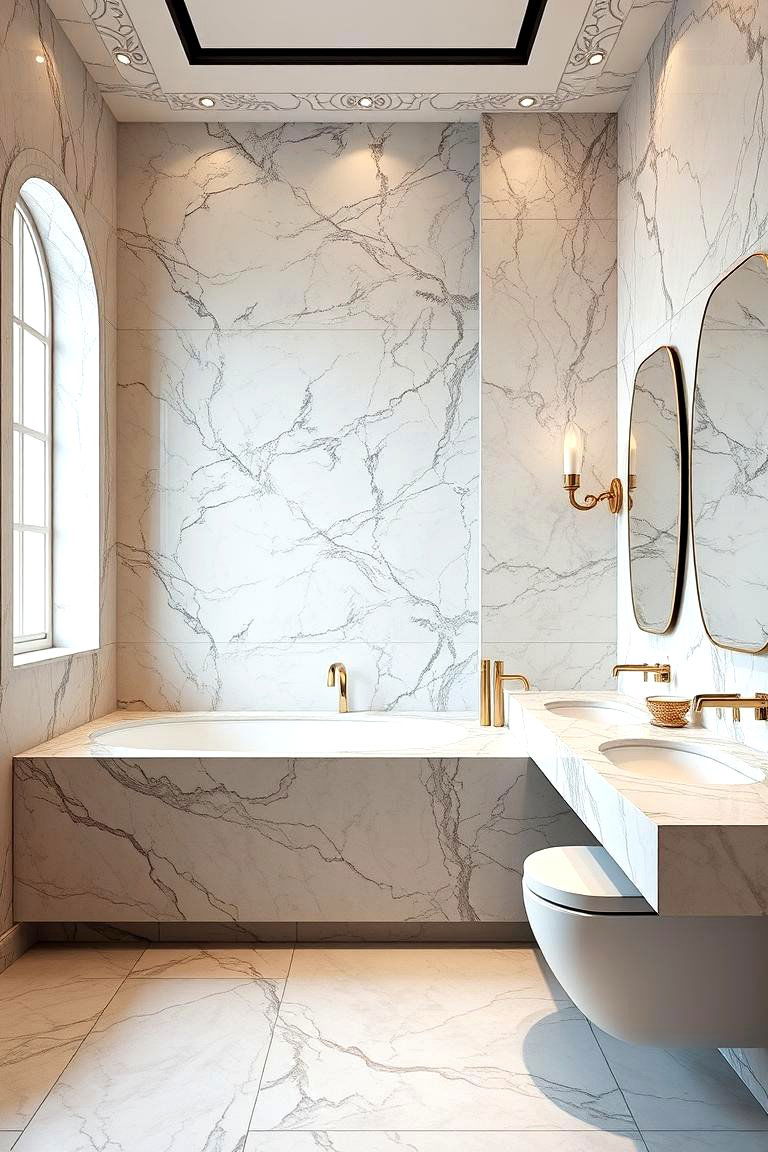High Quality Marble Finishes - 24 Large Bathroom Ideas