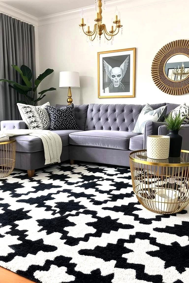 High Sheen Coffee Table - 24 Glam Living Room Ideas