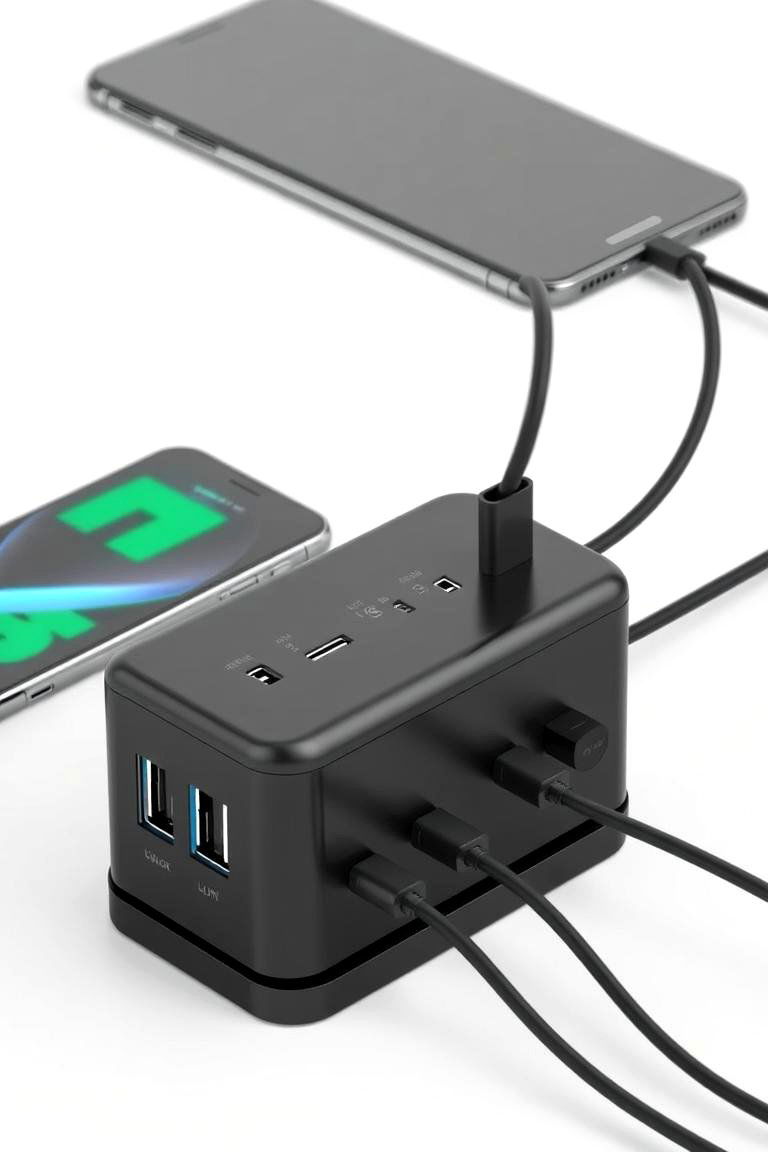 High Tech Black Charging Station - 24 Black Garage Ideas