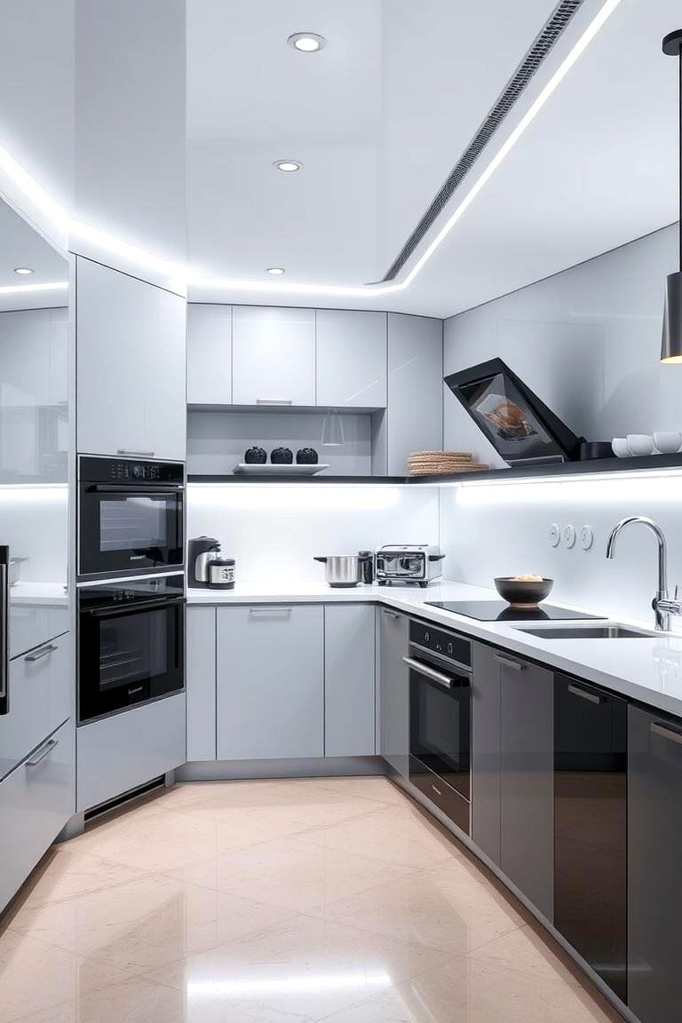 High Tech Cooking Solutions - 24 Small Kitchen with Black Appliances Ideas