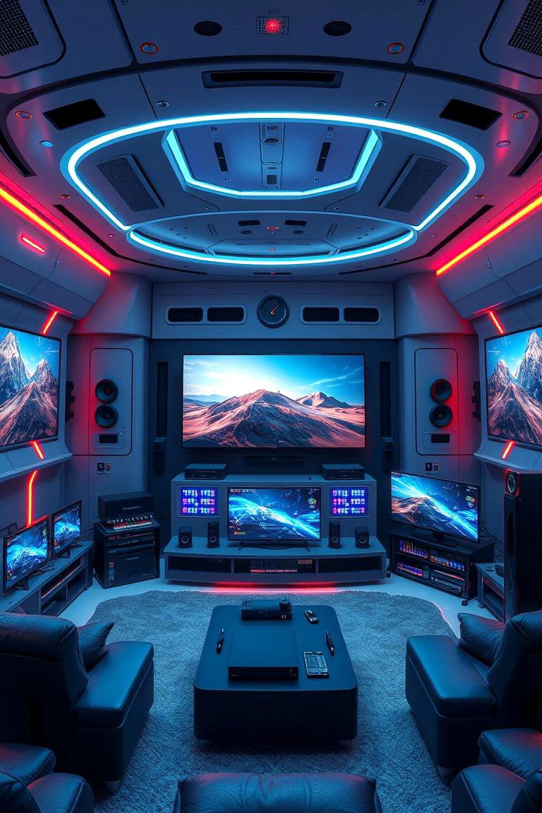 High Tech Entertainment Hub - 24 Boys Dorm Room Ideas