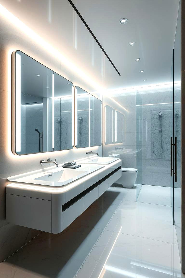 High Tech Innovations - 24 Double Vanity Bathroom Ideas