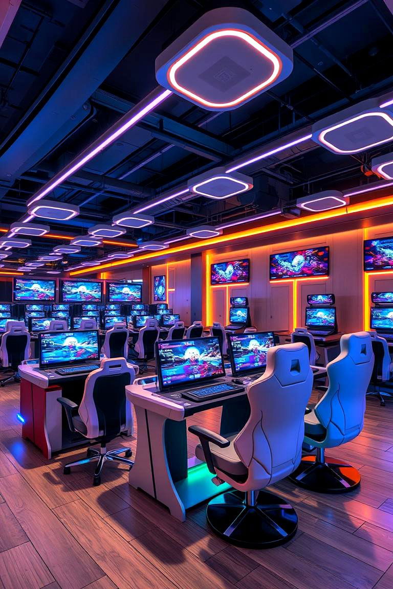 High Tech Multiplayer Gaming Zone - 24 Luxury Game Room Ideas