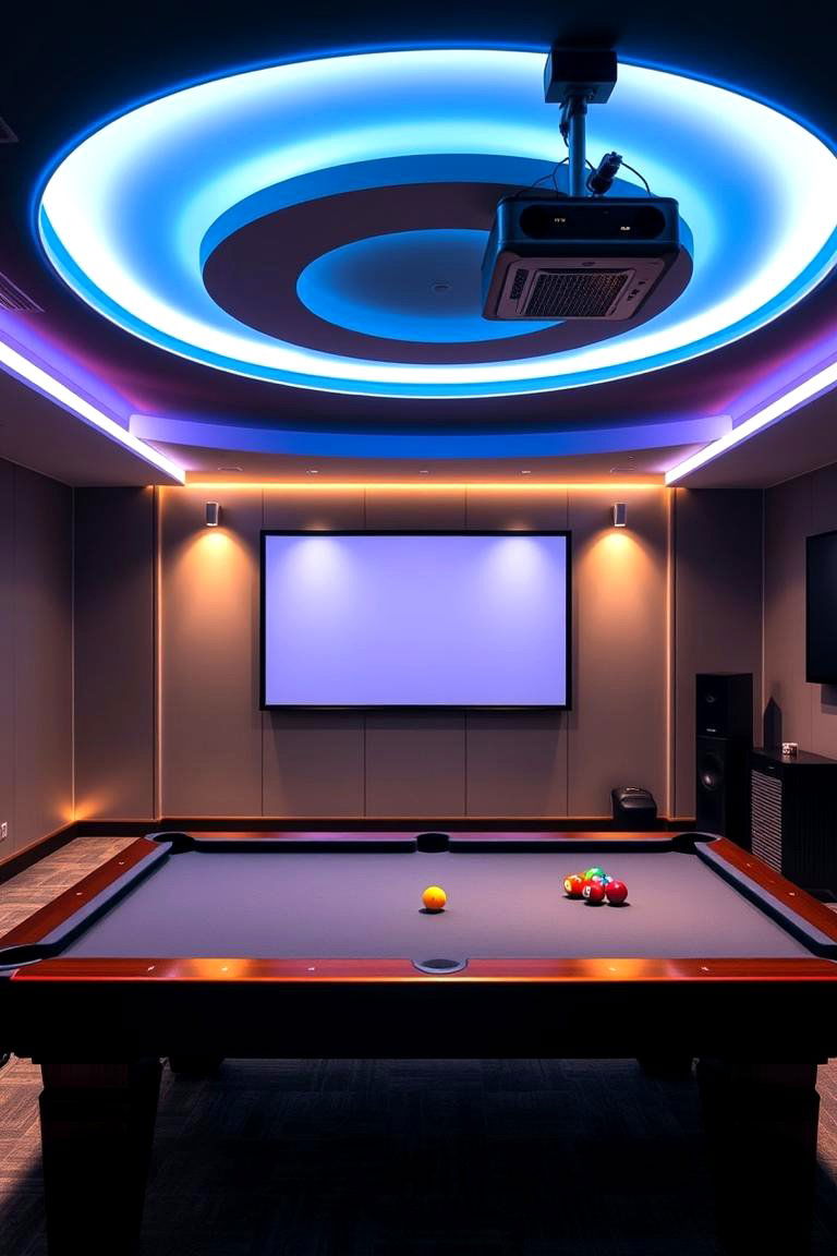High Tech Pool Room with Smart Features - 24 Pool Table Room Ideas