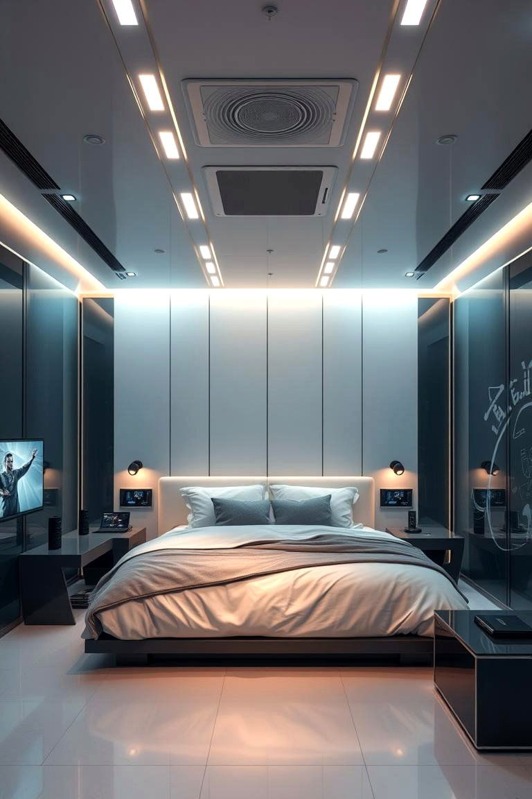 High Tech Smart Bedroom - 24 Bedroom Layout Ideas