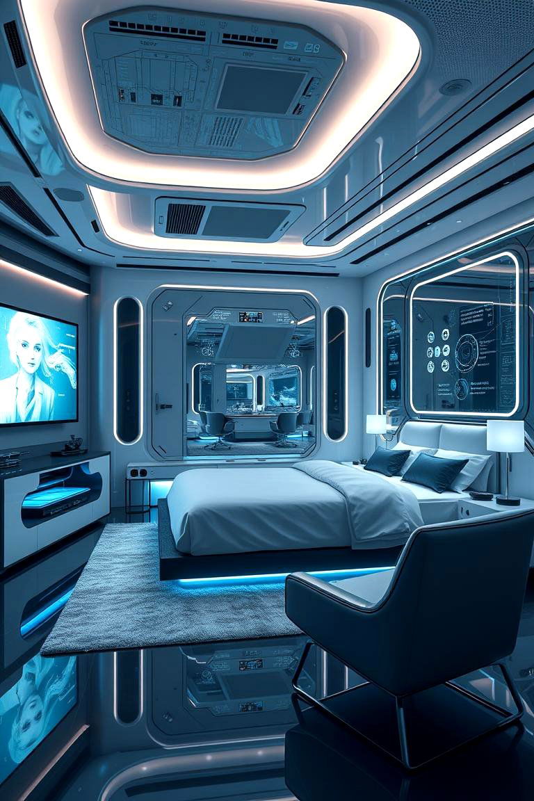 High Tech Smart Bedroom - 24 Large Bedroom Design Ideas