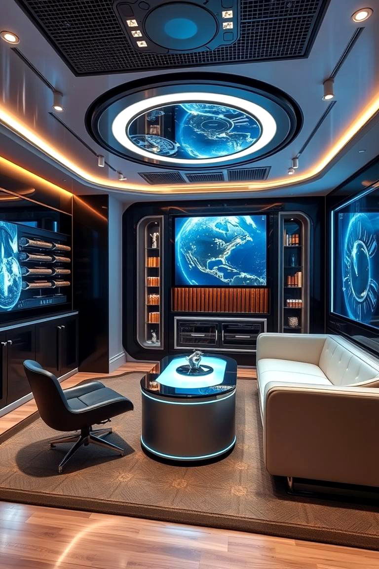 High Tech Smart Cigar Room - 24 Cigar Room Ideas