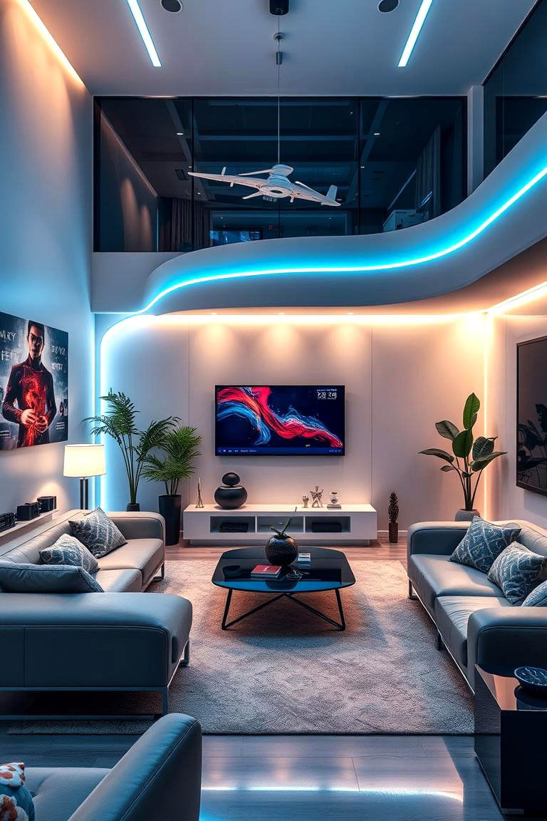 High Tech Smart Living Room - 24 Mens Living Room Ideas