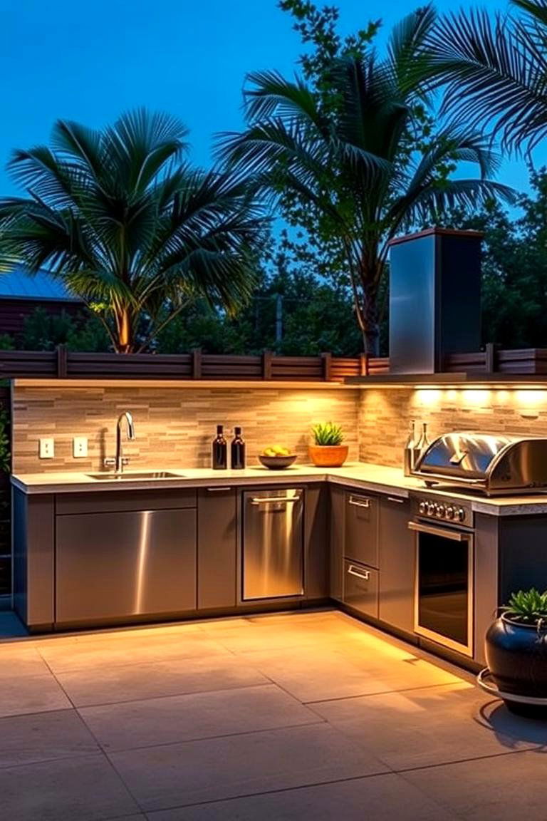 High Tech Smart Outdoor Kitchen - 24 L Shaped Outdoor Kitchen Ideas