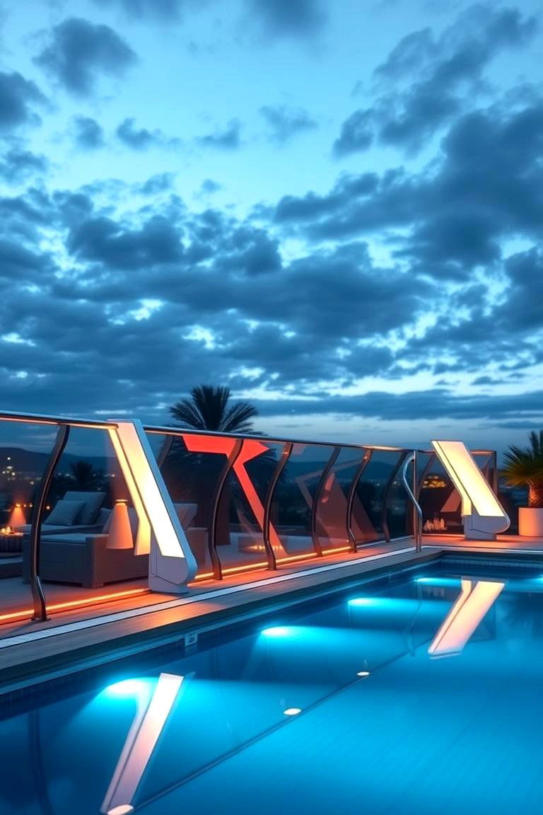 High Tech Smart Railing - 24 Pool Deck Railing Ideas
