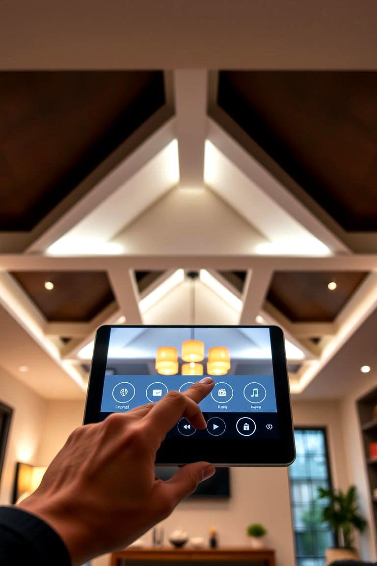 High Tech Touch Control Panels - 24 Vaulted Ceiling Lighting Ideas