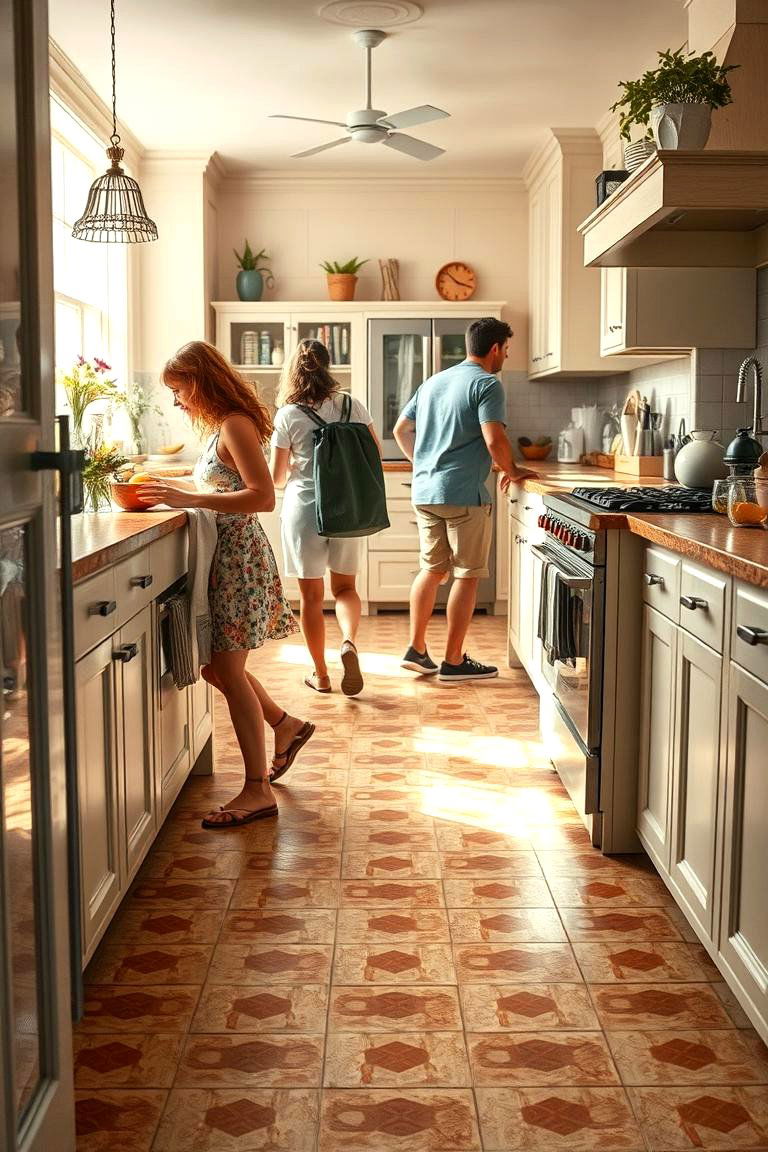 High Traffic Durability - 24 Linoleum Kitchen Flooring Ideas