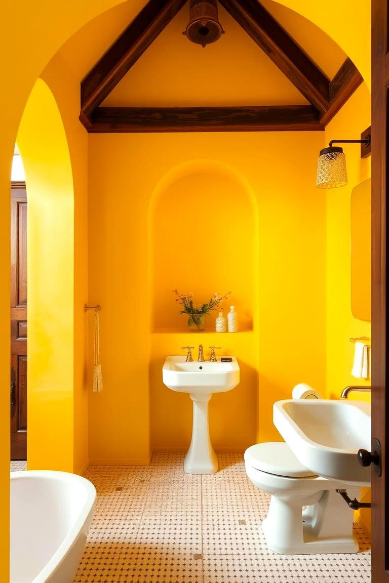 Highlight Architectural Features with Yellow - 24 Yellow Bathroom Ideas