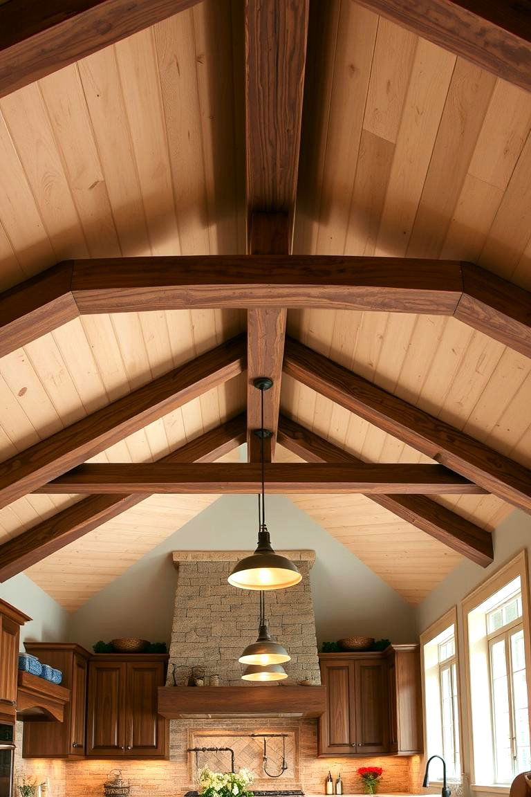 Highlight Height with Exposed Beams - 24 Vaulted Ceiling Kitchen Ideas