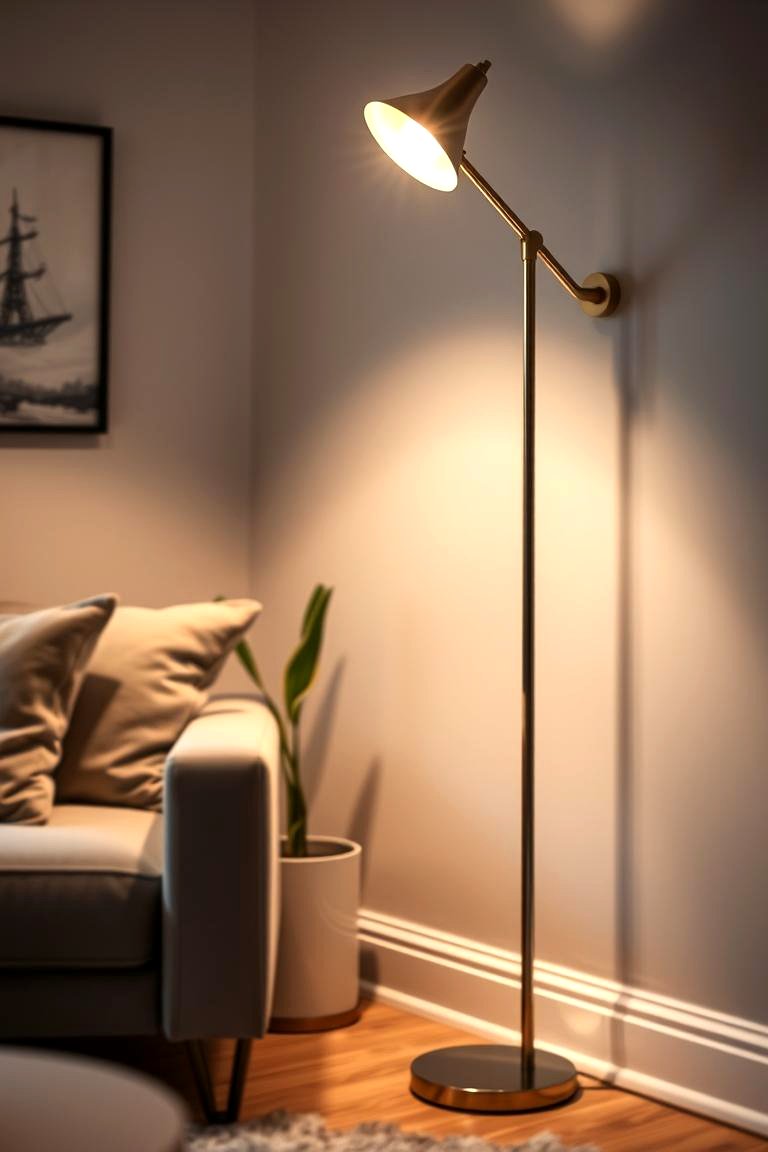 Highlight with a Stylish Floor Lamp Focus - 24 Living Room Corner Ideas