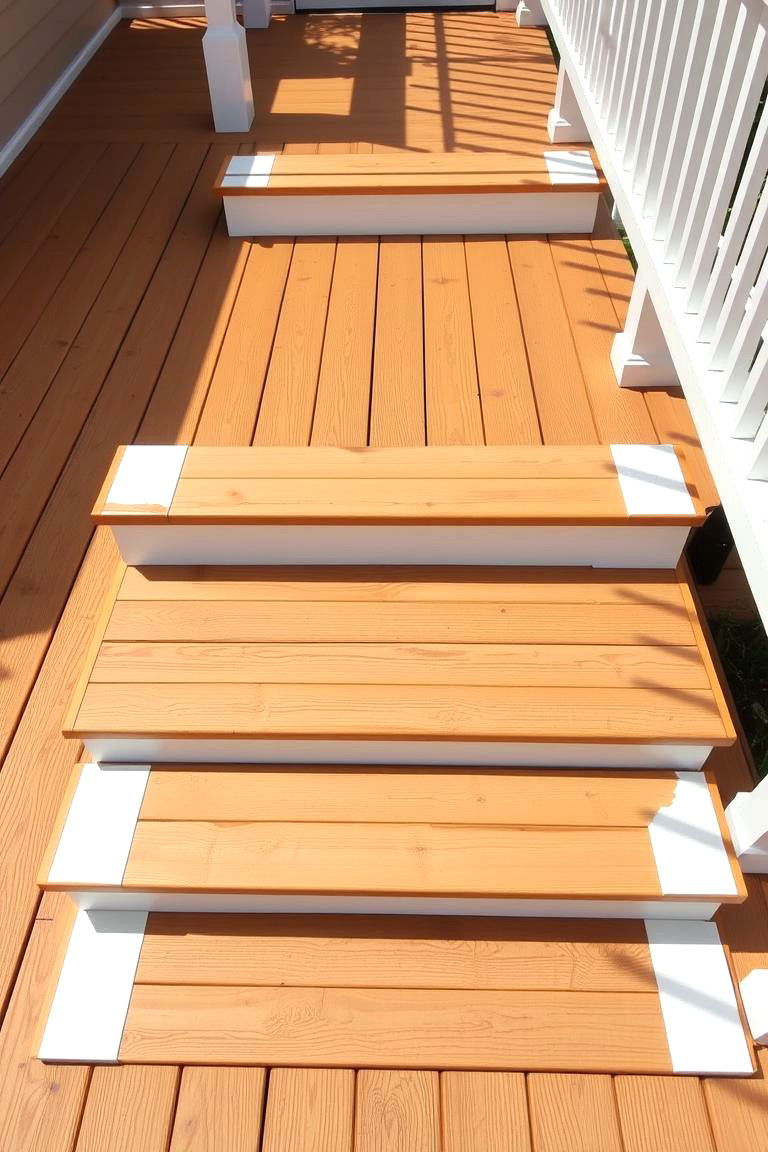 Highlighted Stair Risers for Safety and Style - 24 Two Tone Deck Color Schemes