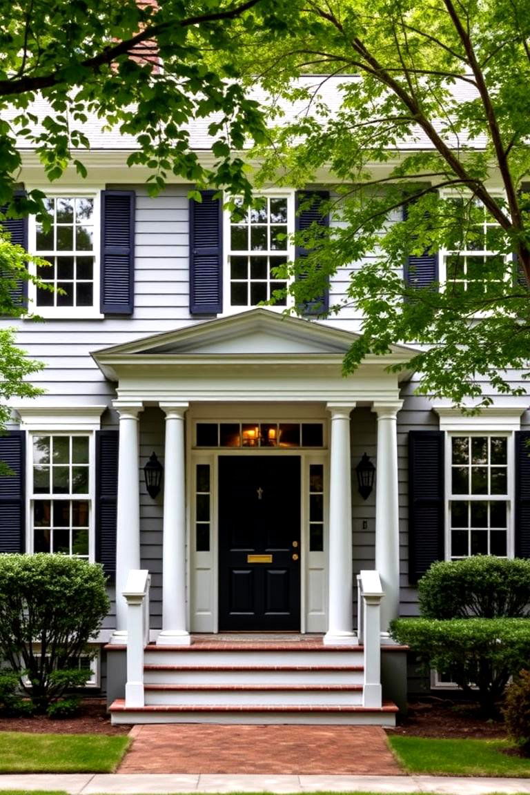 Highlighting Architectural Details - 24 Grey House With Black Trim