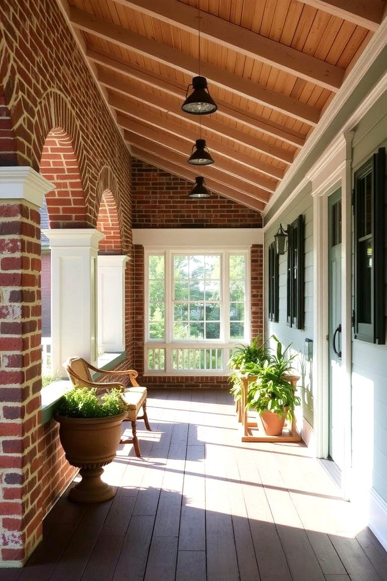 Historic Brick Accents Porch - 24 Small Cape Cod Front Porch Ideas