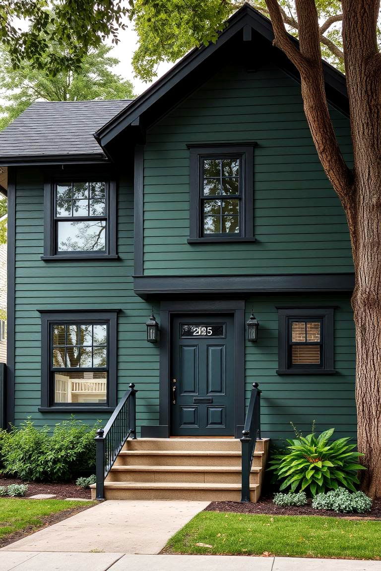 Historic Charm with a Modern Twist - 24 Forest Green House With Black Trim