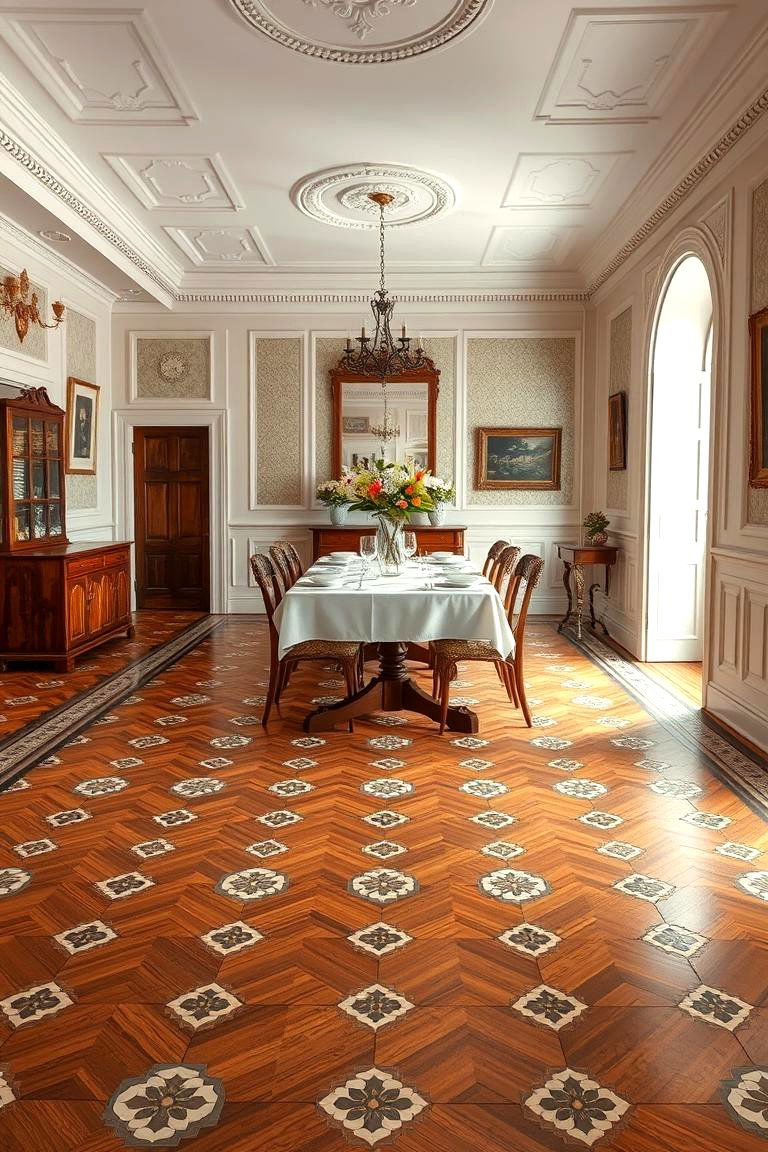 Historic Flooring Choices - 24 Colonial Dining Room Ideas