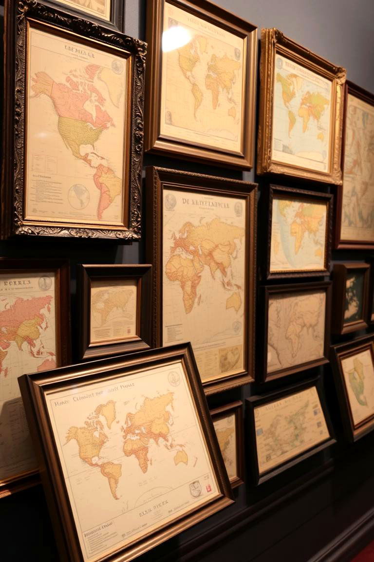 Historic Map Displays - 24 Dark Academia Interior Design Ideas