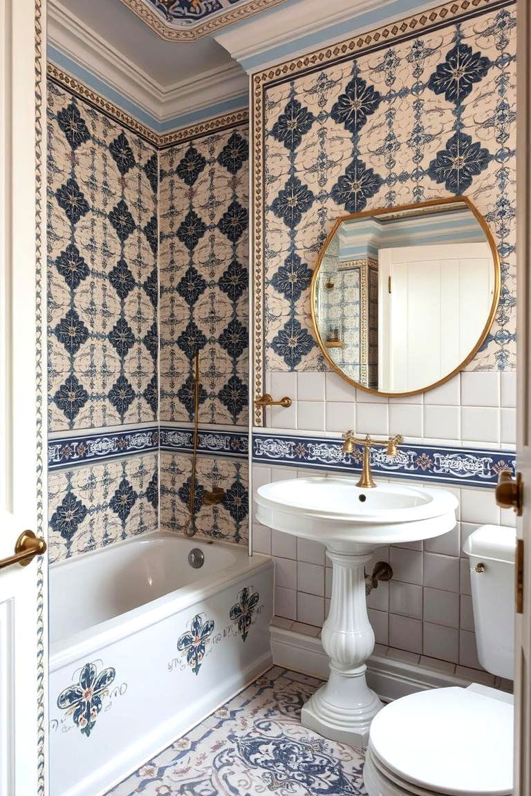 Historic Patterned Tiles - 24 Traditional Bathroom Ideas