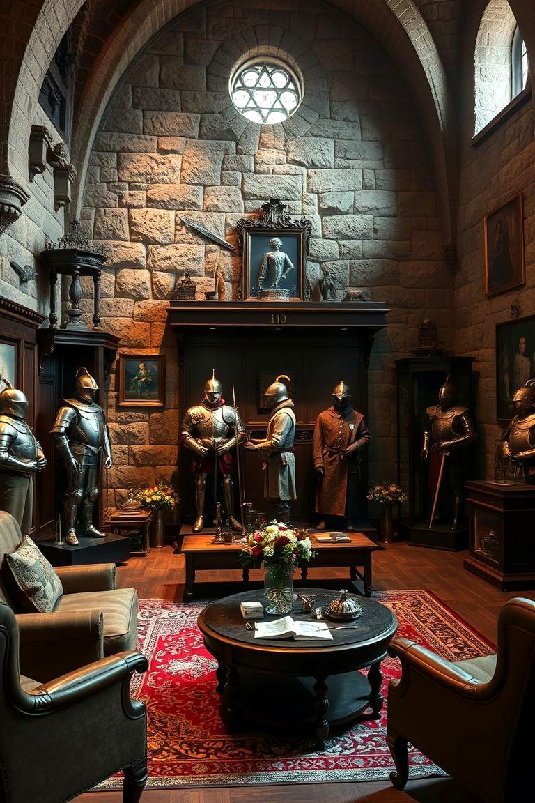 Historical Armor Displays - 24 Castle Living Room Ideas