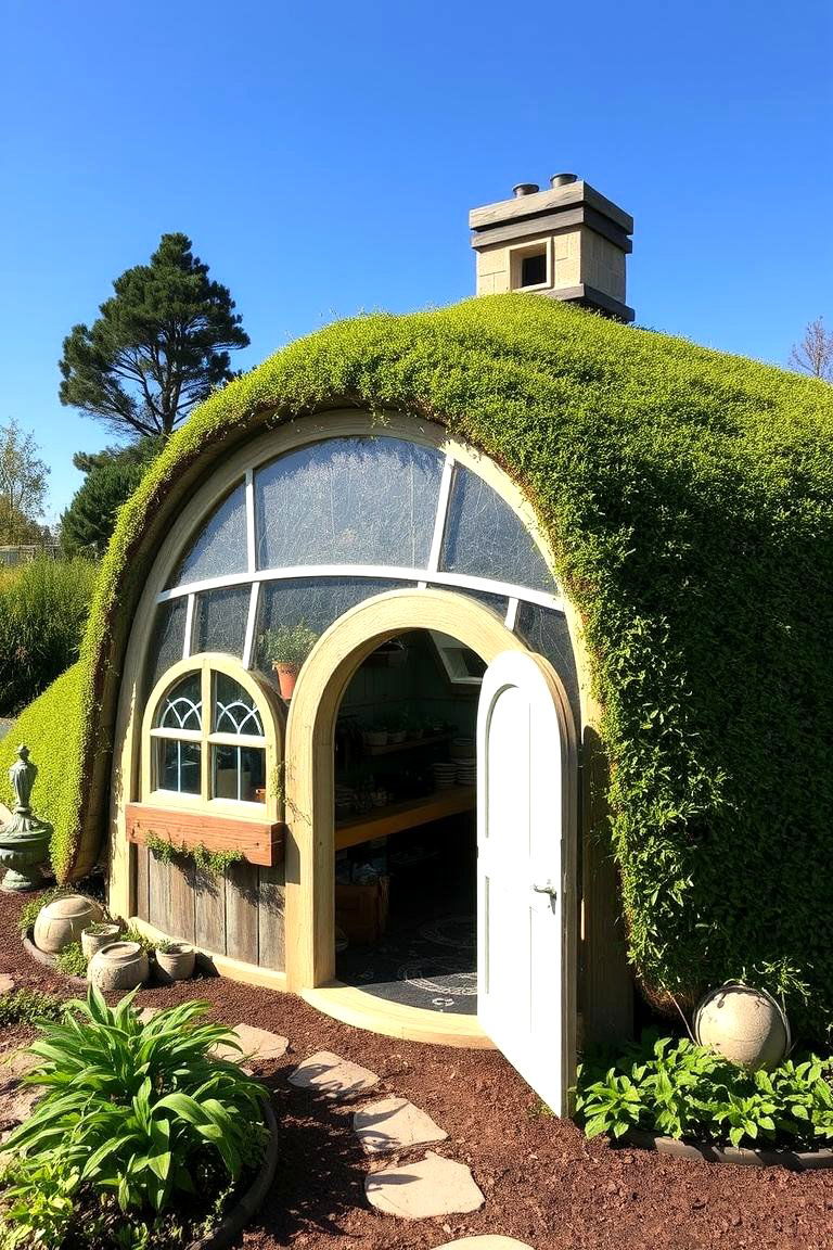 Hobbit Hole Greenhouse - 24 Fantasy Greenhouse Ideas